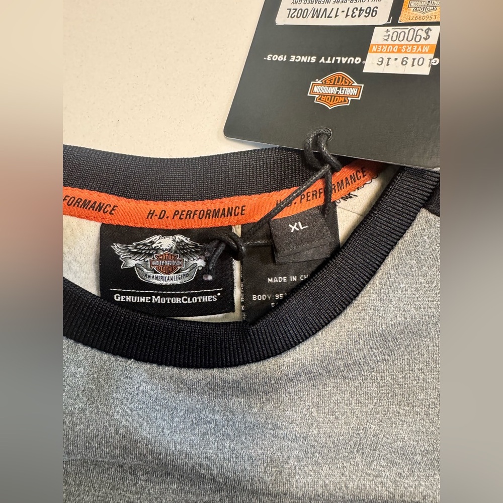 Harley Davidson Performance Long Sleeve Shirt Infrared Gray Size XL Motorcycle - Picture 9 of 14